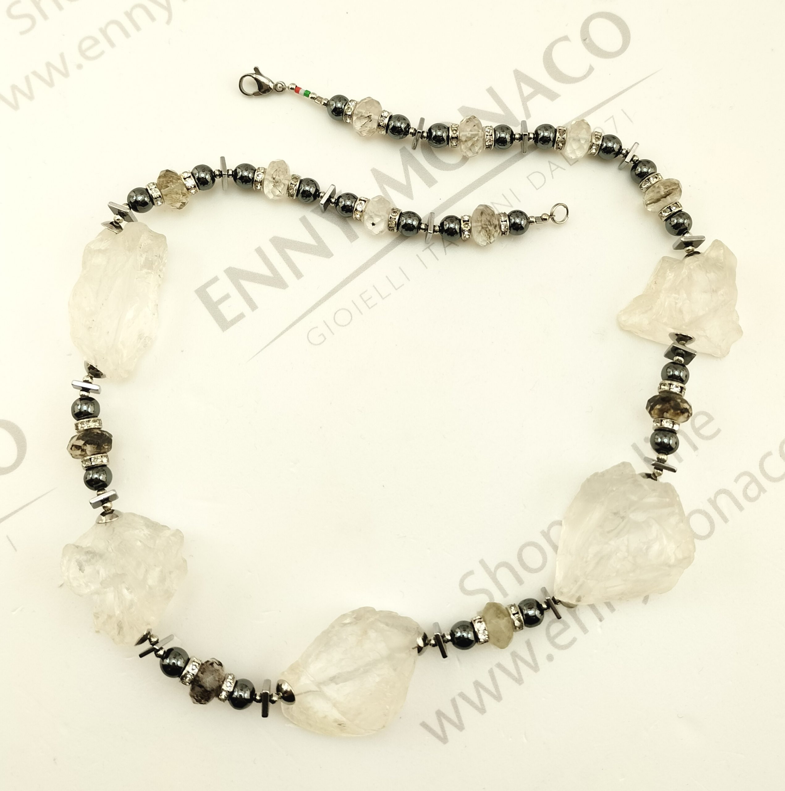 collana con 1 cristallo di rocca
