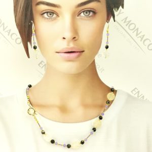collana dischi quarzo agate ametiste