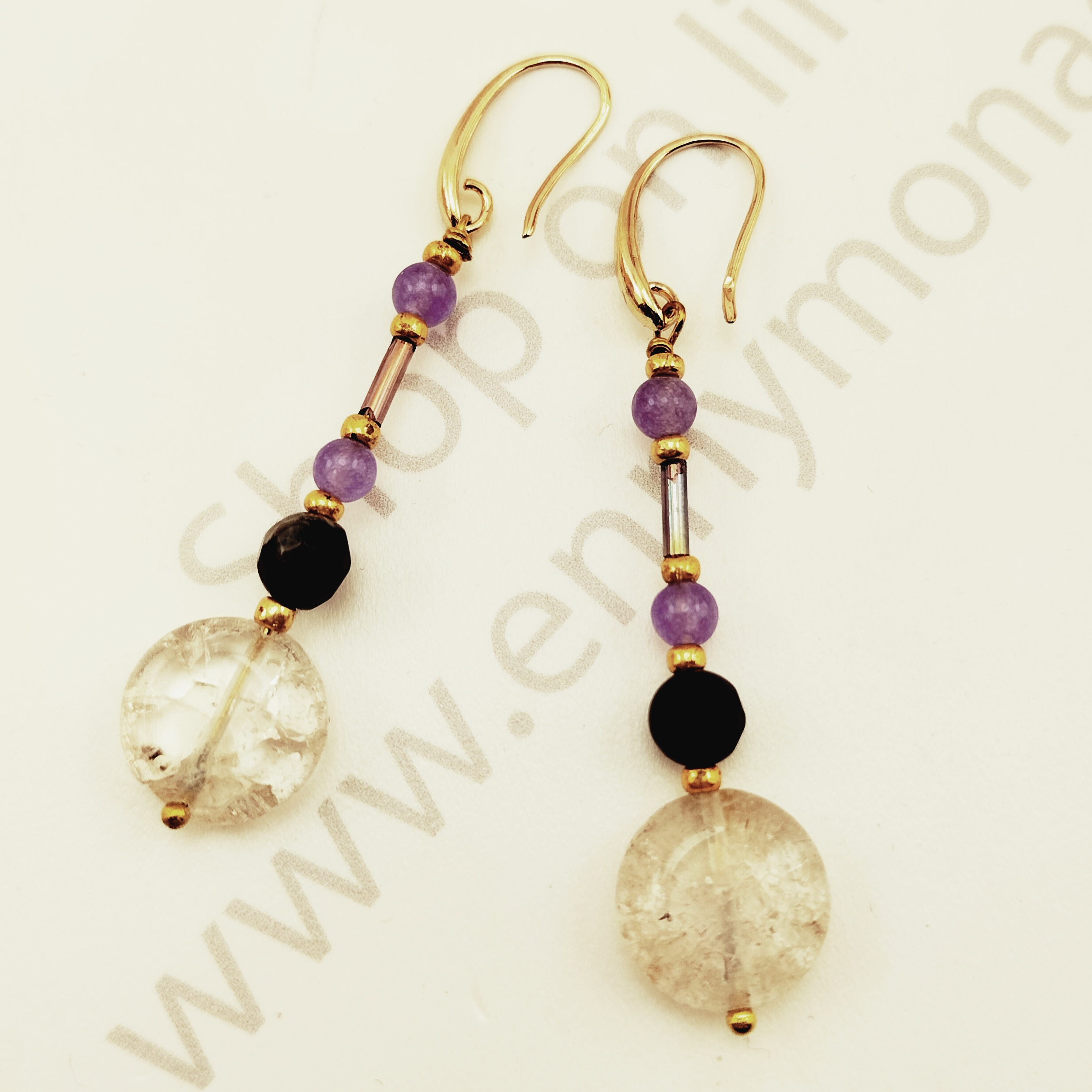 ORECCHIN DISCHI QUARZO AGATE AMETISTE ORECCHIN DISCHI QUARZO AGATE AMETISTE