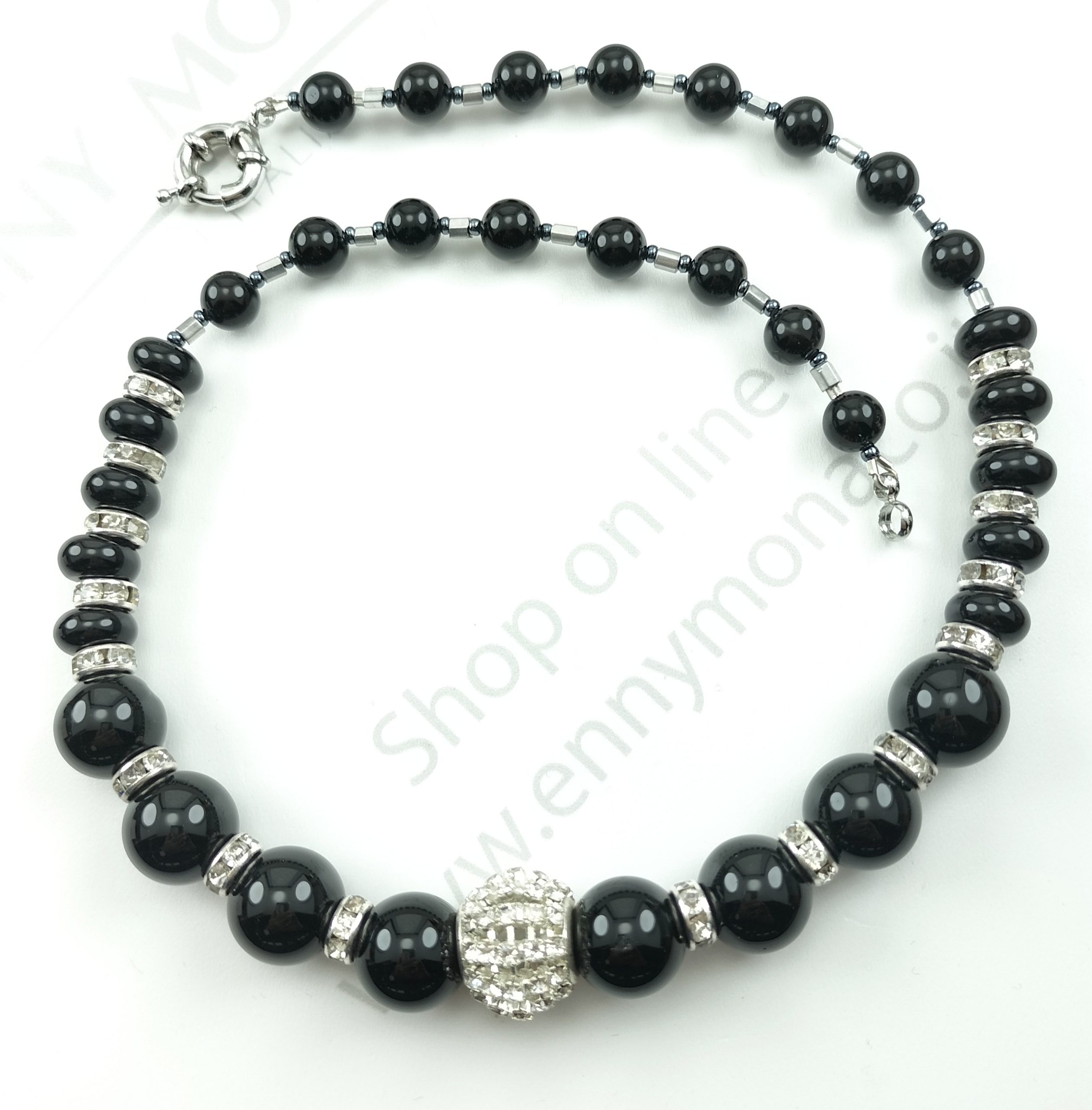 collana gradazione onice e swarovski