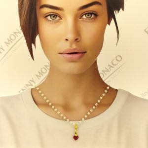 COLLANA RESINPEARL 4MM INCATENATE CUORE SMALTO