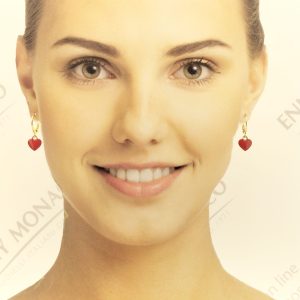 ORECCHINI CERCHIETTO CUORE SMALTO