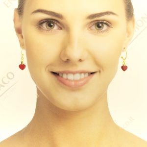 ORECCHINI CERCHIETTO CUORE SMALTO