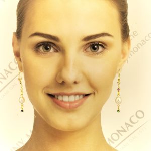 ORECCHINI PERLE OVALI CRISTALLINI MULTICOLORI