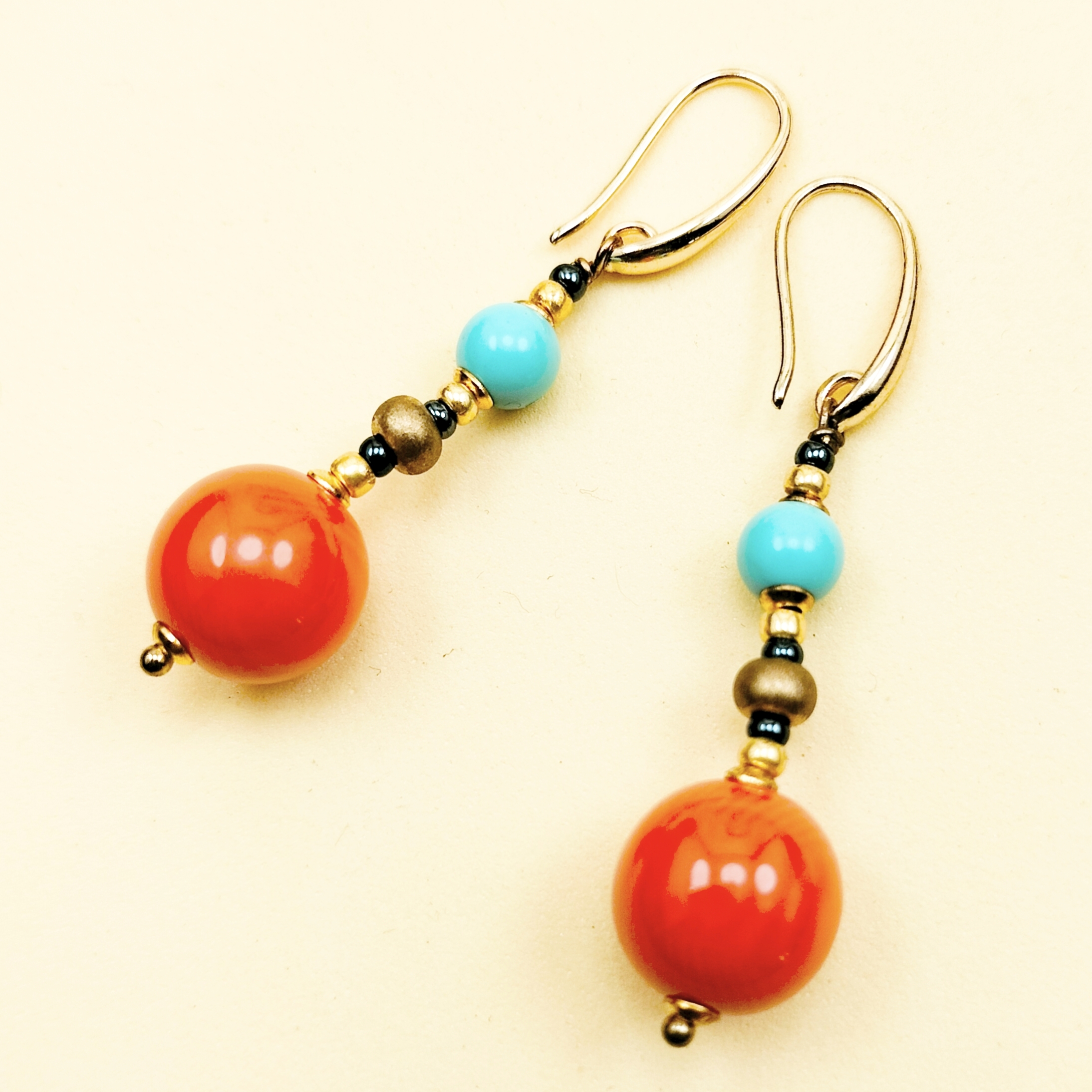 ORECCHINI CRISTALLI TURCHESI BOULE RESINA CORALLO ORECCHINI CRISTALLI TURCHESI BOULE RESINA CORALLO
