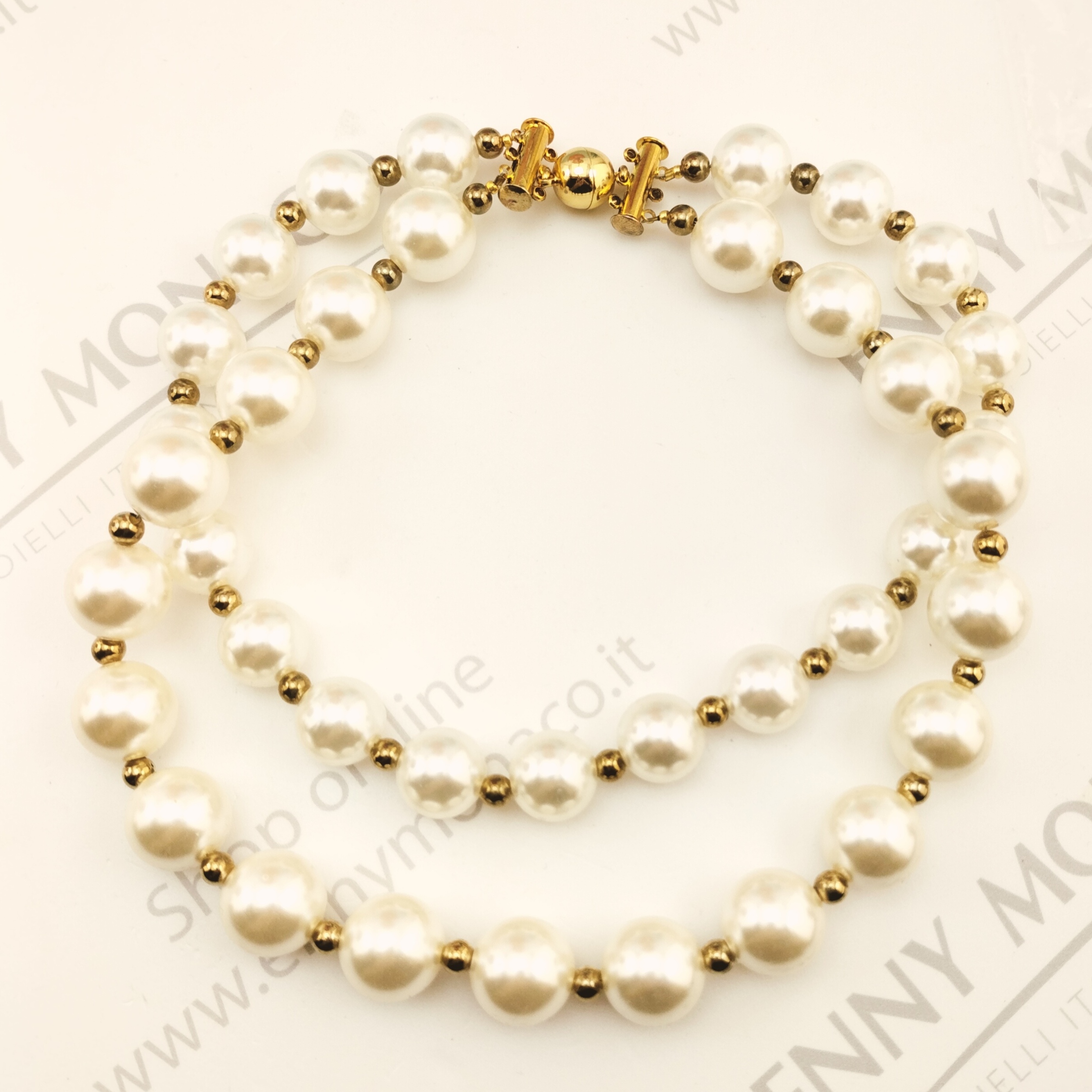 girocollo 2 fili resinpearl 16&18 mm