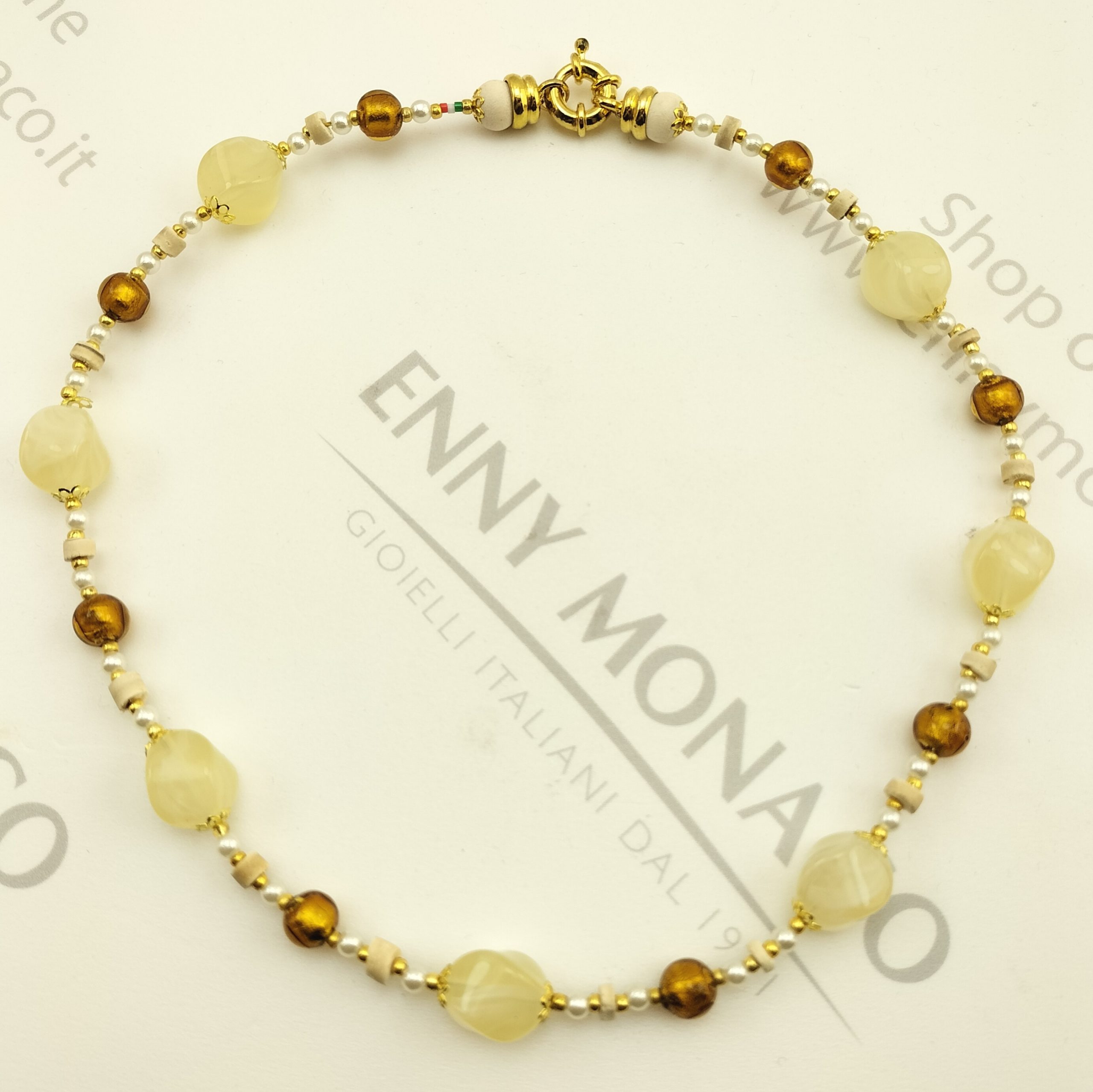 collana avventurine oro, pepite resinplex sabbia