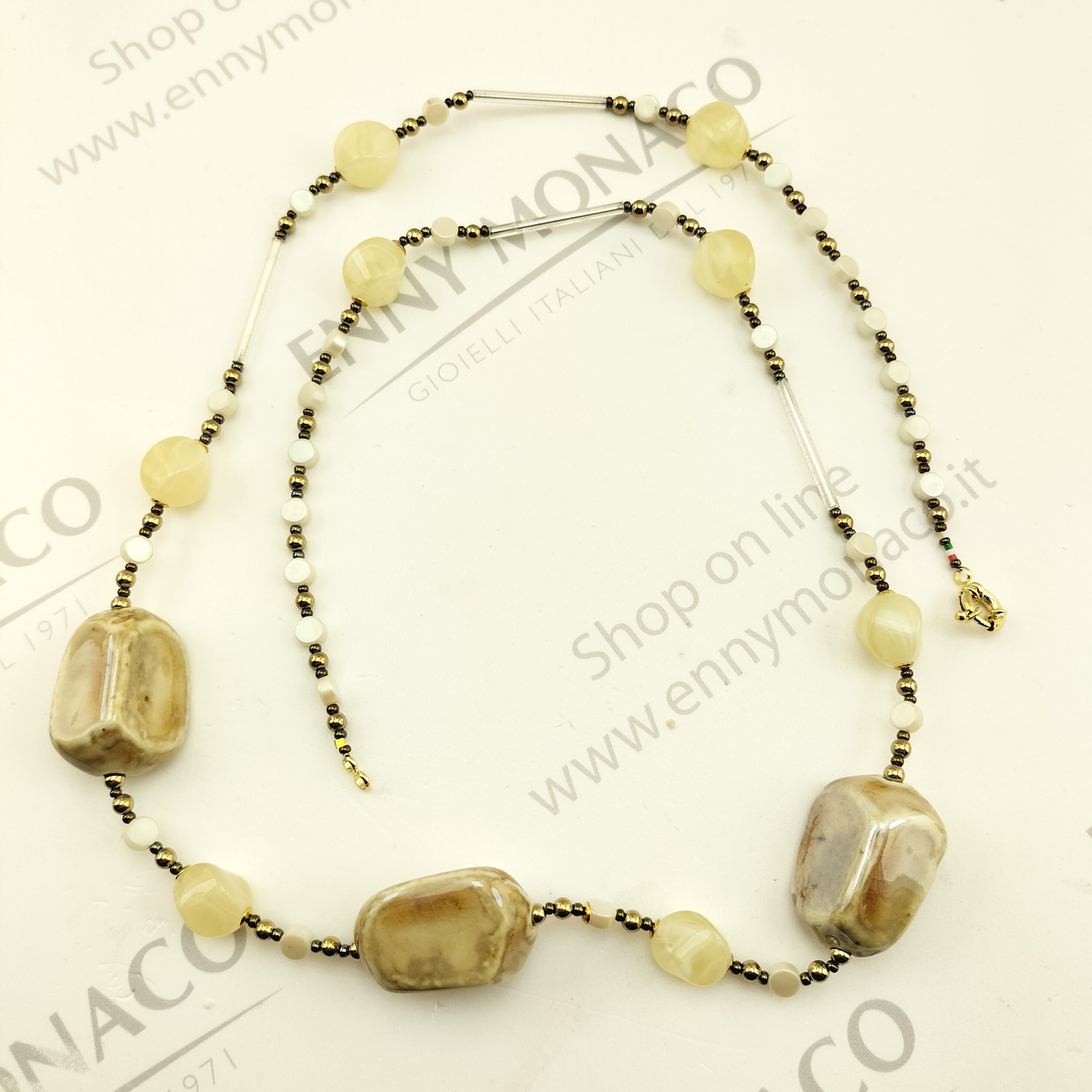 collana 3 ceramiche sabbia lunga