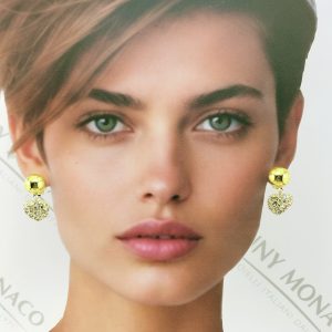 orecchini cuore cristalli incassati boule clips