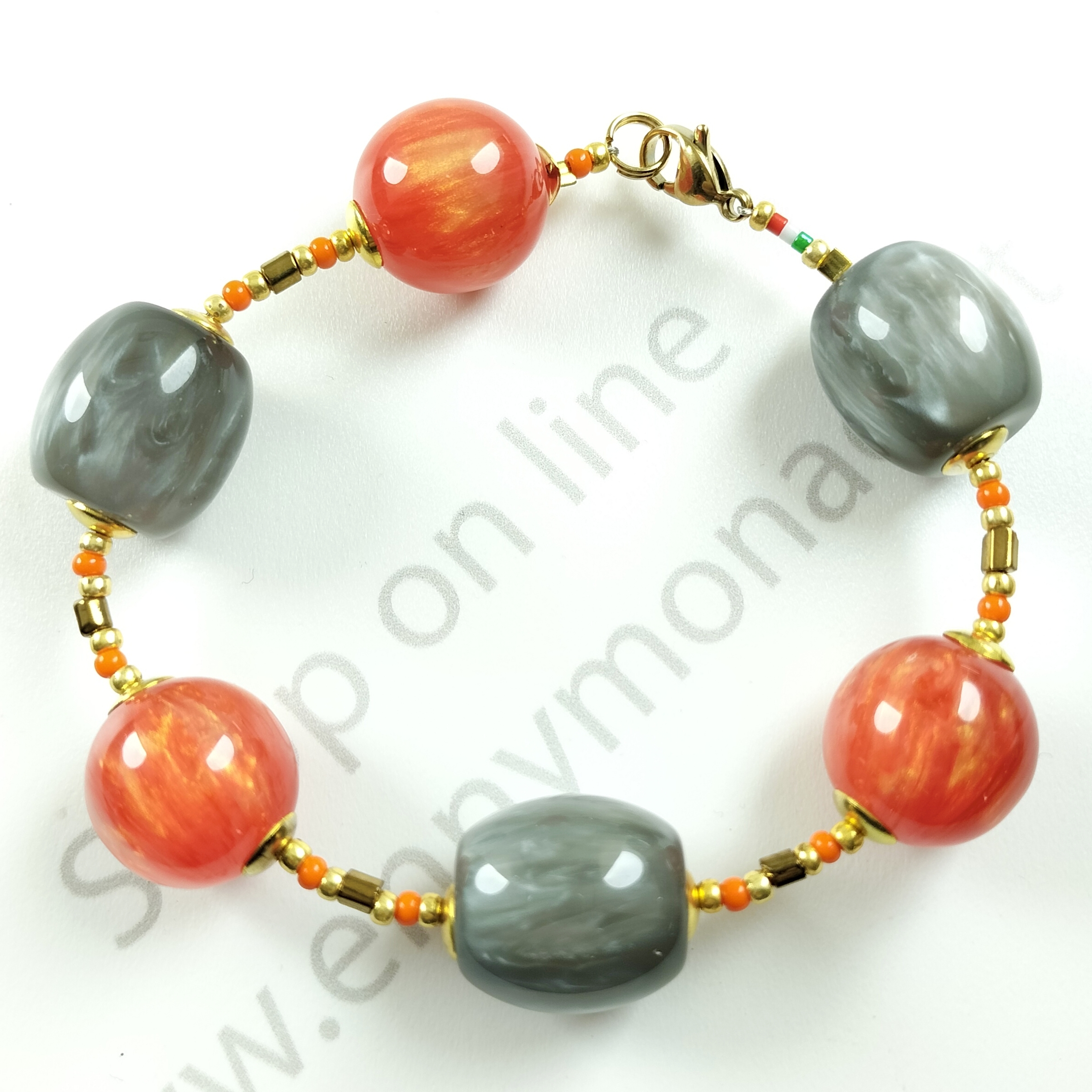 bracciale resinplex arancio tarocco resinplex grigio