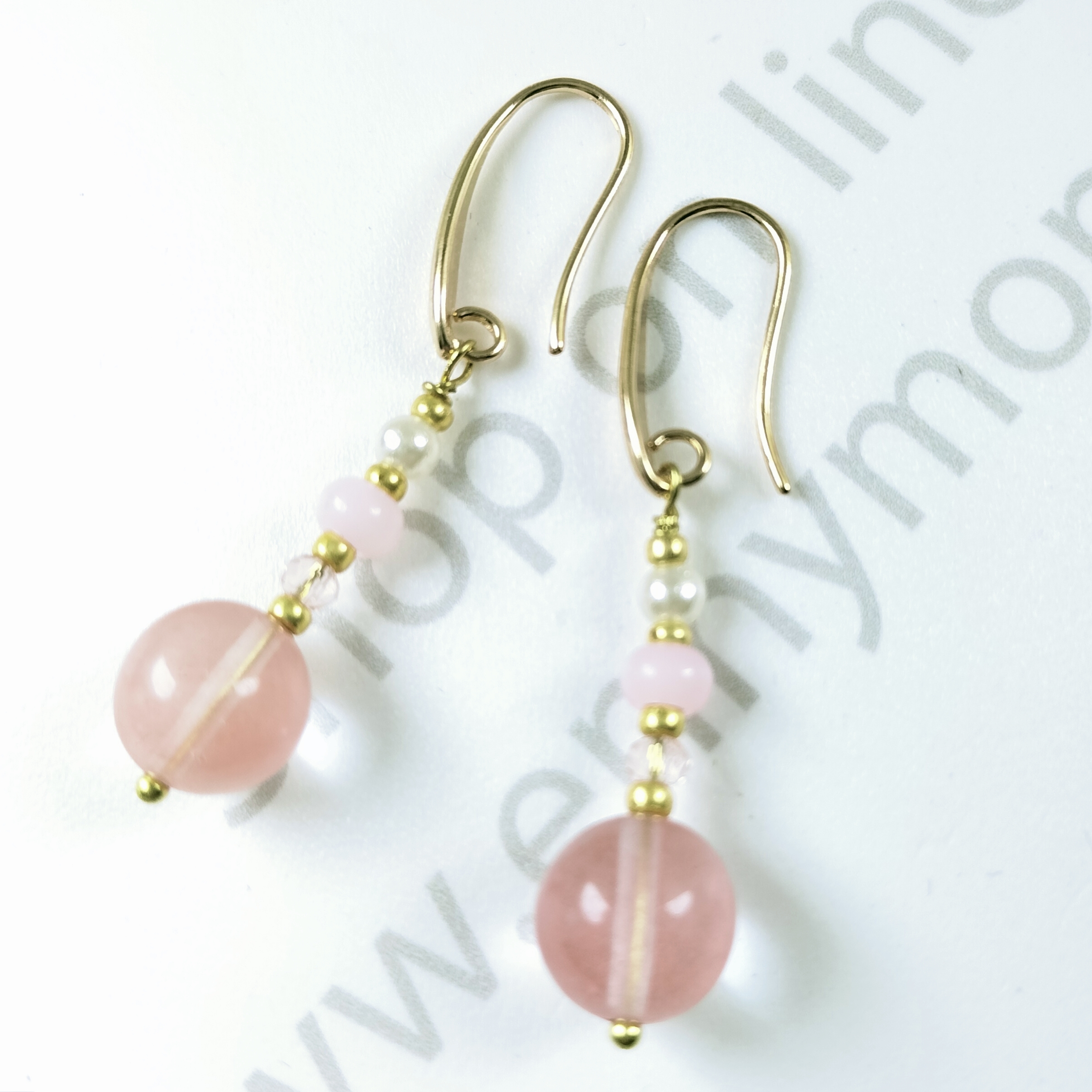 orecchini quarzo rosa sunpearl