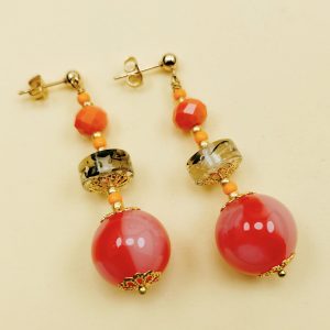 orecchini resinplex arancio tarocco 16 mm