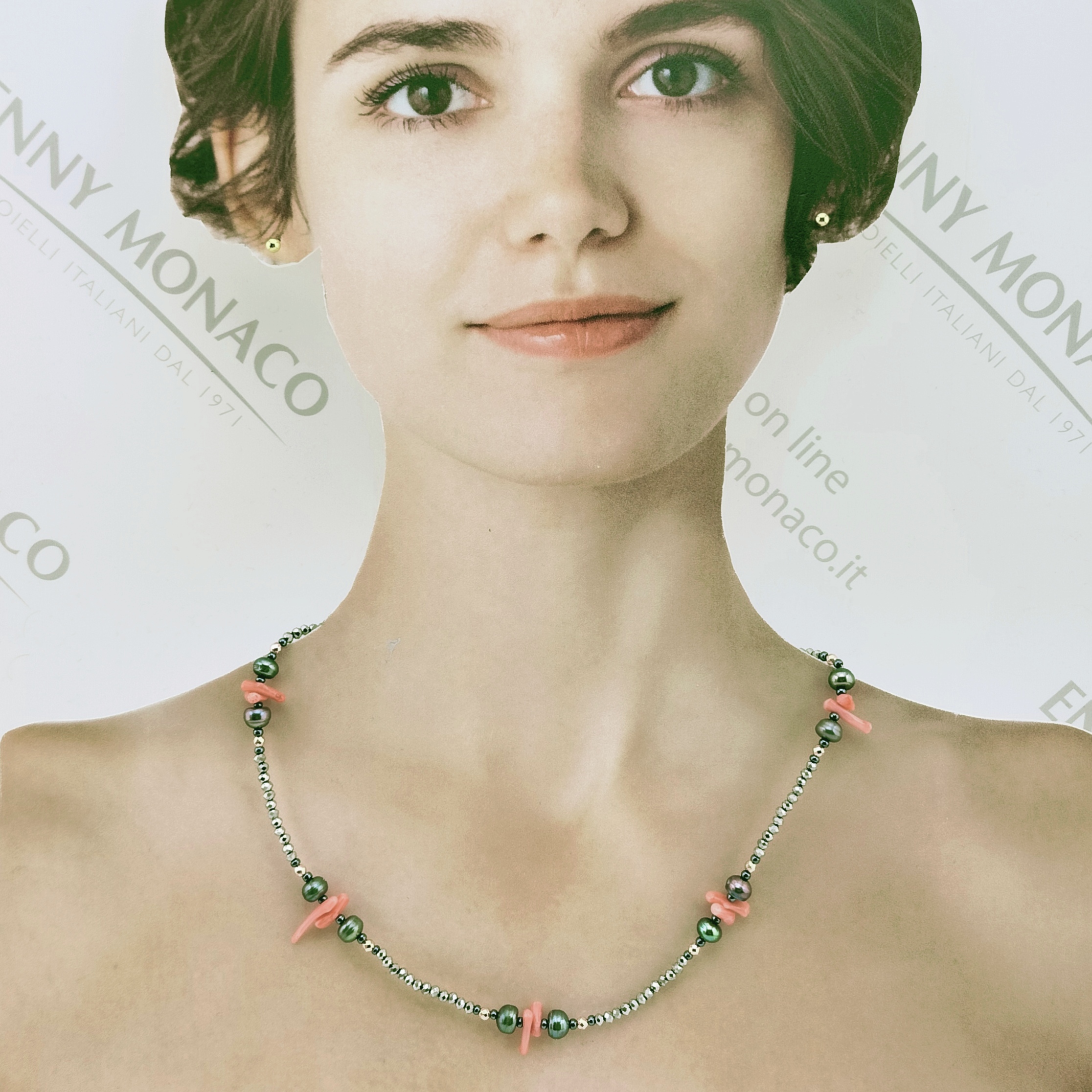 GIROCOLLO PERLE TAHITI GRIGE SCHEGGE MURANO ROSA GIROCOLLO PERLE TAHITI GRIGE SCHEGGE MURANO ROSA