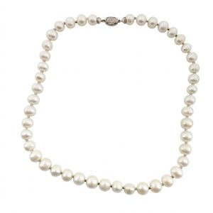 collana perla coltivata 9/10 mm zirconi