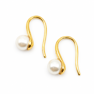 orecchini lega dorati sunpearl 6mm appoggiata
