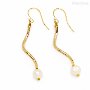 orecchini argento ottone dorato perle coltivate