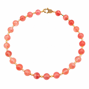 collana 10mm rosa quarzo iridato