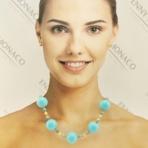 girocollo resinplex celeste boule satinata 24kt