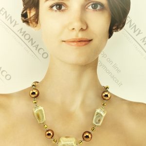 girocollo ceramica sabbia resina rame