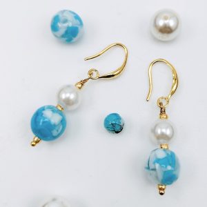 girocollo boule 20mm celeste marmorizzato sunpearl