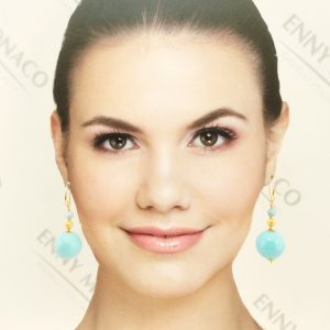orecchini amo resinplex celeste boule satinata 24kt