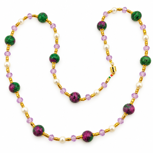 collana longhette zoisite cristalli viola