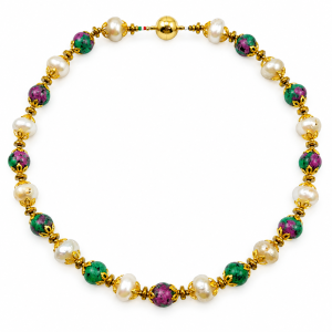 collana zoisite coppette filigrana perle scaramazze