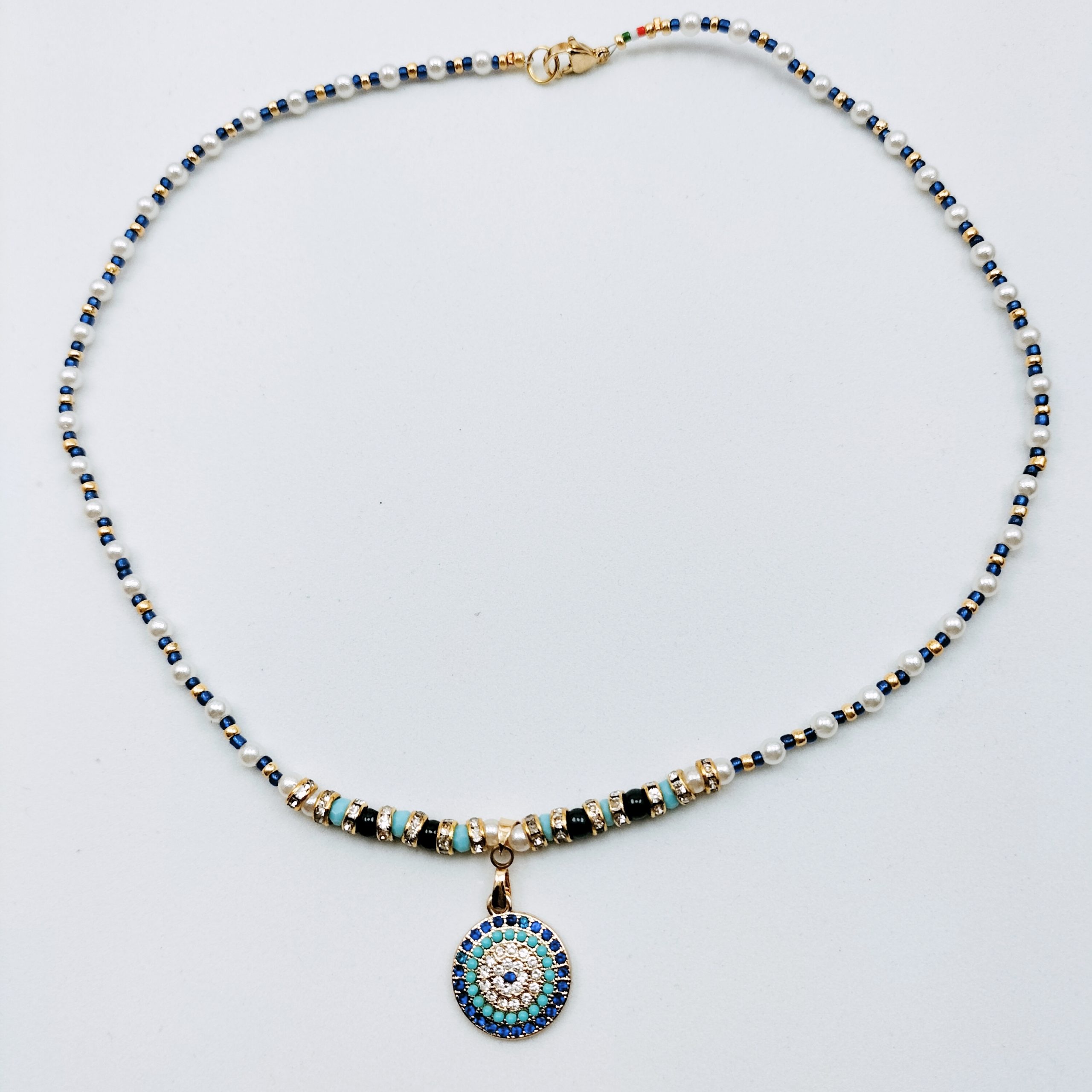 COLLANA TURCHESE PAVE' BLU SWAROVSKI COLLANA TURCHESE PAVE' BLU SWAROVSKI