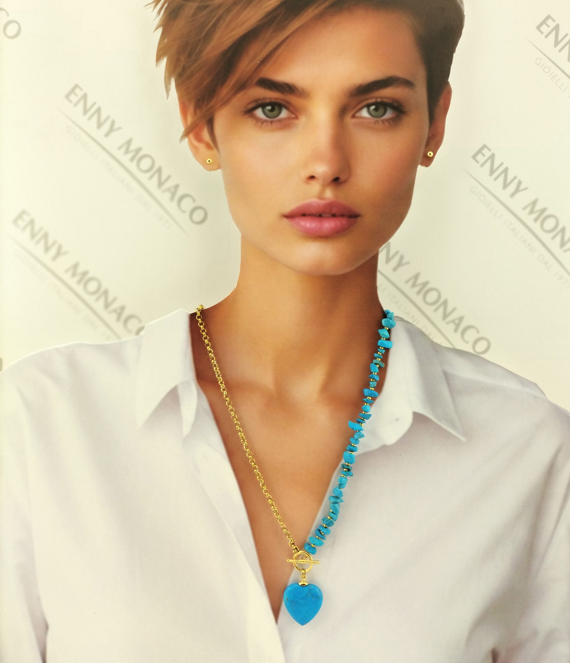 COLLANA PEPITE AULITE CUORE TURCHESE NATURALE COLLANA PEPITE AULITE CUORE TURCHESE NATURALE