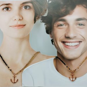 collana bicolore con ancora