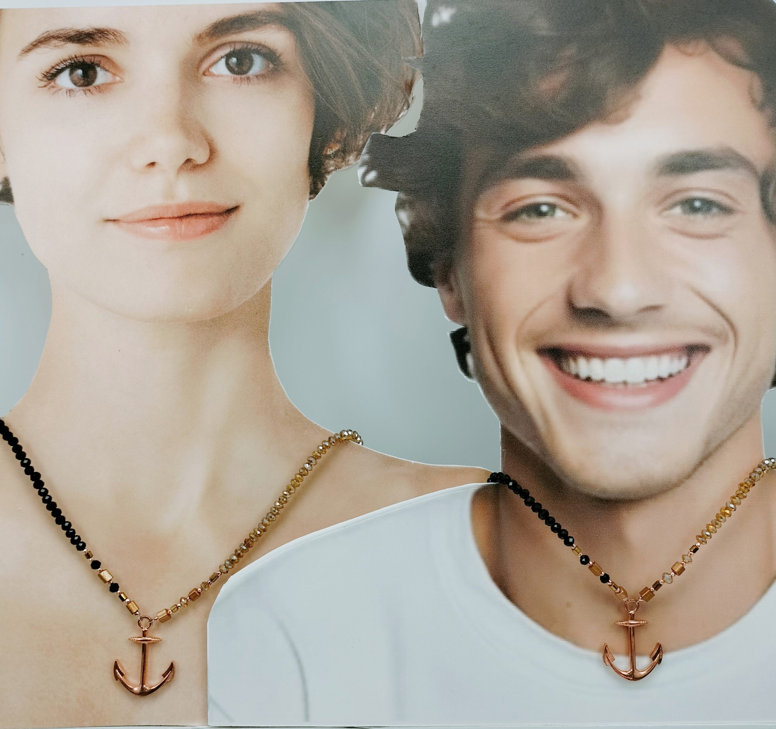 CIONDOLO ANCORA CON COLLANA BICOLORE CIONDOLO ANCORA CON COLLANA BICOLORE