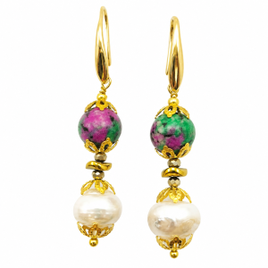 orecchini zoisite coppette filigrana perle scaramazze