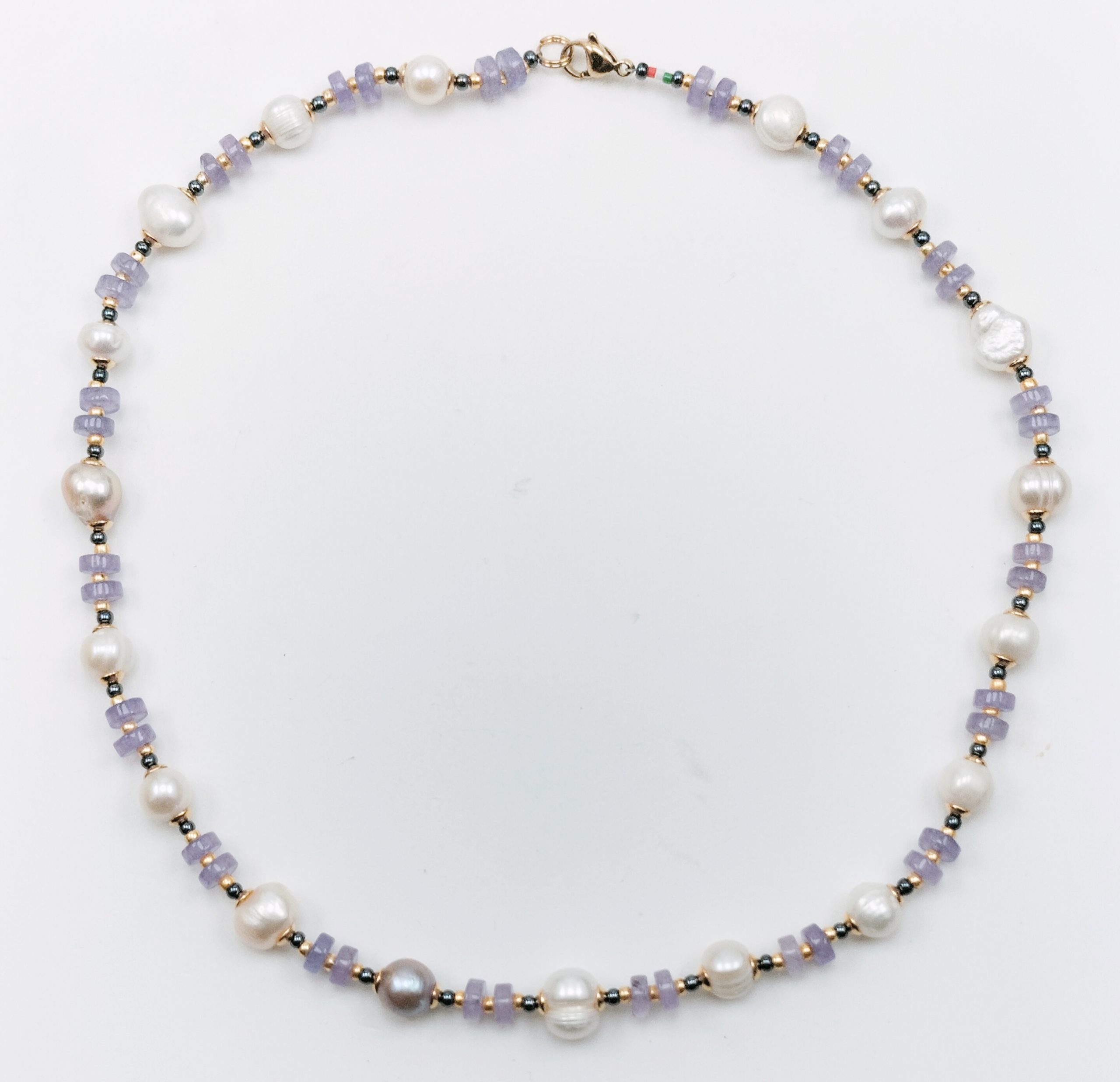 COLLANA DISCHI AGATA VIOLA PERLE COLTIVATE COLLANA DISCHI AGATA VIOLA PERLE COLTIVATE