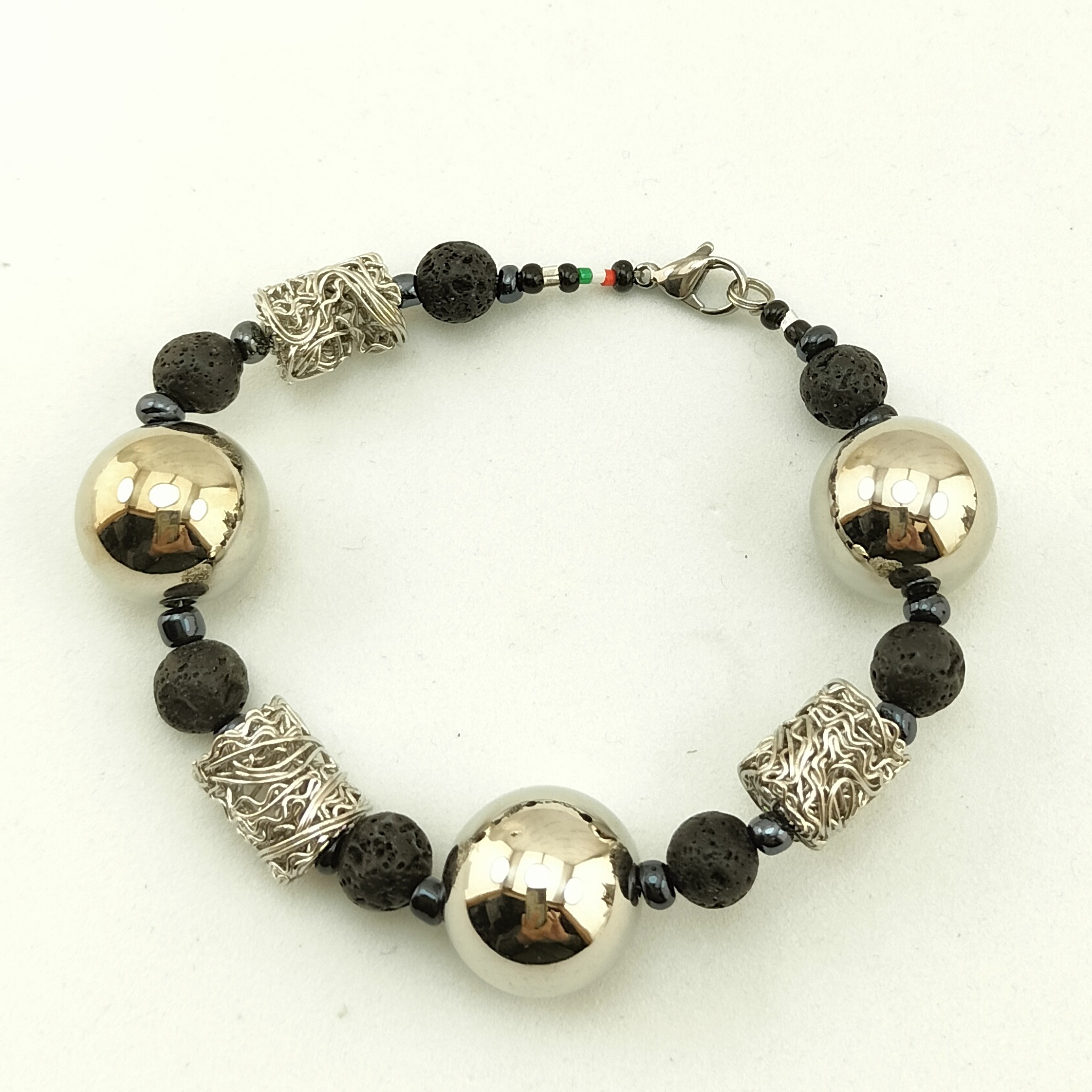 BRACCIALE CILINDRI FILI DI OTTONE RODIATI LAVA BRACCIALE CILINDRI FILI DI OTTONE RODIATI LAVA