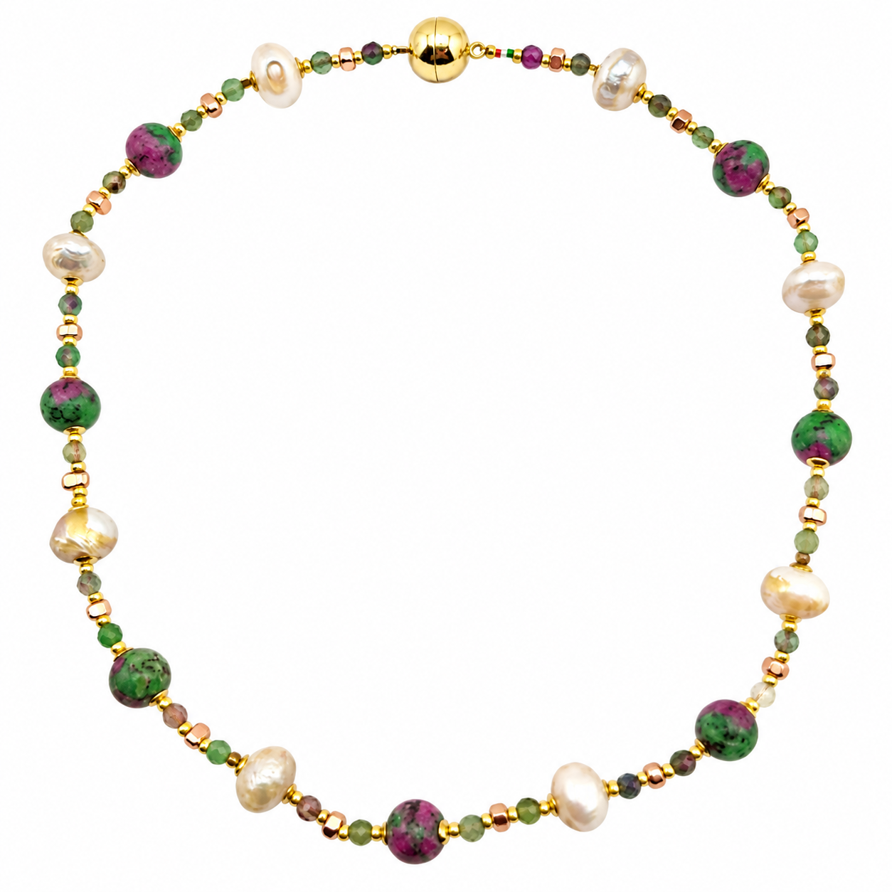 COLLANA ZOISITE INTERCALATA SCARAMAZZA PEPITE EMATITE COLLANA ZOISITE INTERCALATA SCARAMAZZA PEPITE EMATITE