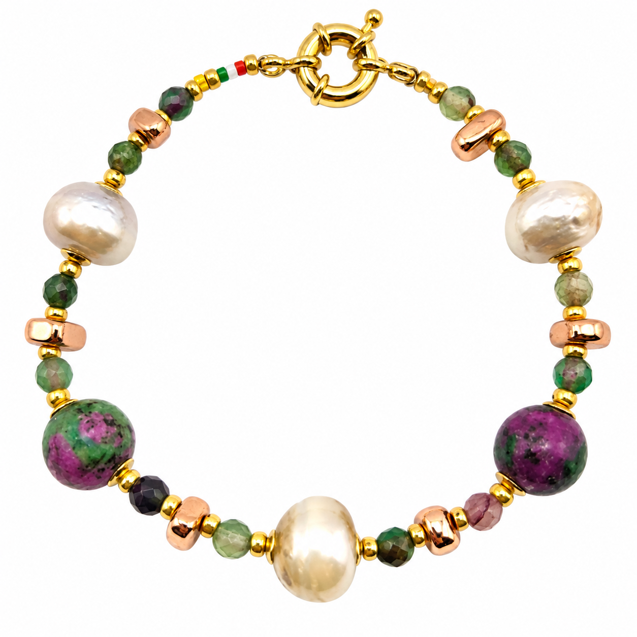 BRACCIALE ZOISITE INTERCALATA SCARAMAZZA PEPITE EMATITE BRACCIALE ZOISITE INTERCALATA SCARAMAZZA PEPITE EMATITE