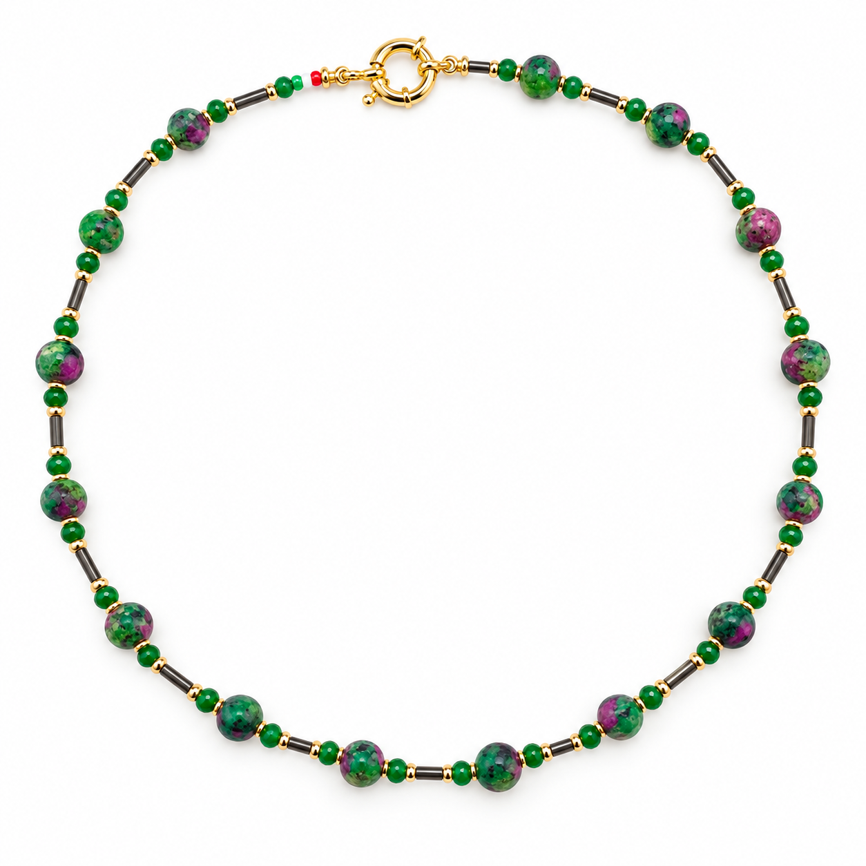 GIROCOLLO ZOISITE TUBETTI MURANO NERO GIROCOLLO ZOISITE TUBETTI MURANO NERO