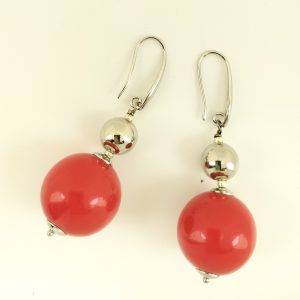 orecchini sfera resinplex rossa 20/mm