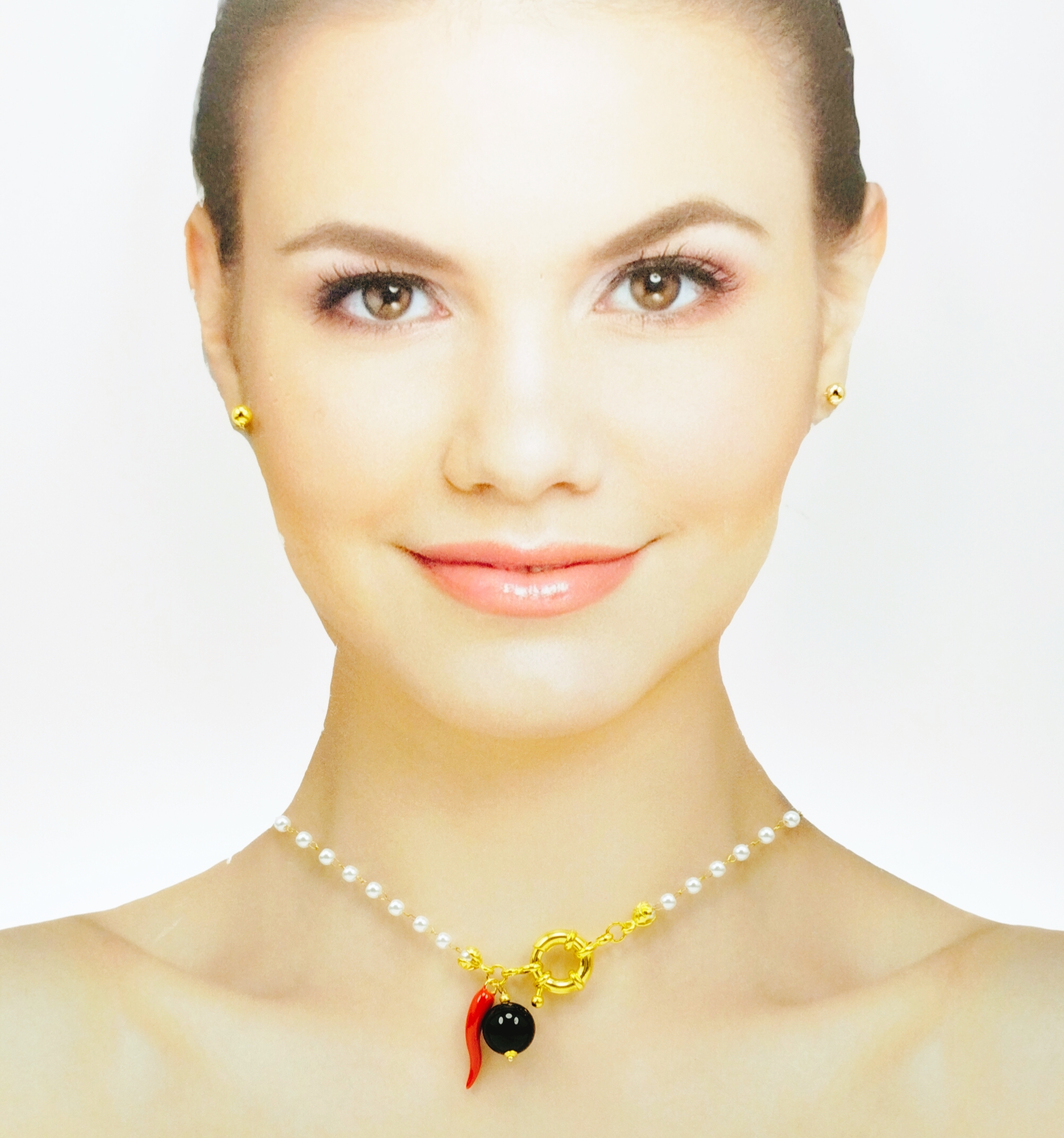 COLLANA RESINPEARL 4mm CORNETTO & ONICE COLLANA RESINPEARL 4mm CORNETTO & ONICE