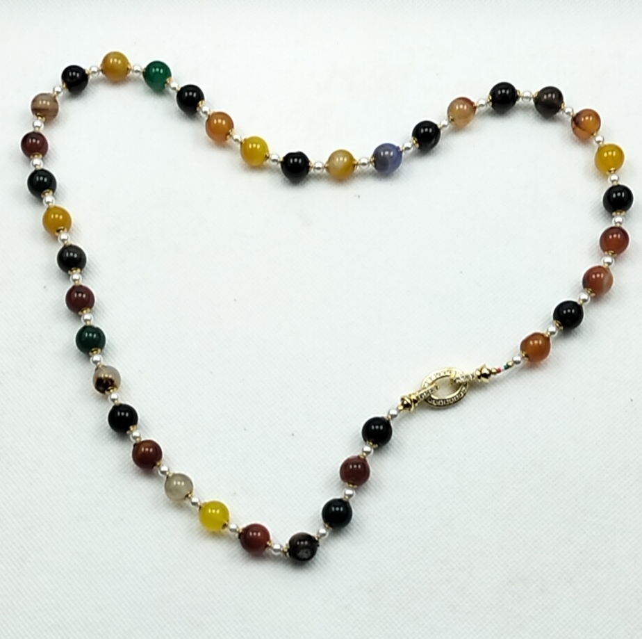 collana agate multicolor perle coltivate 4mm