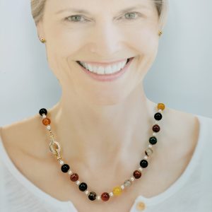 collana agate multicolor perle coltivate 4mm