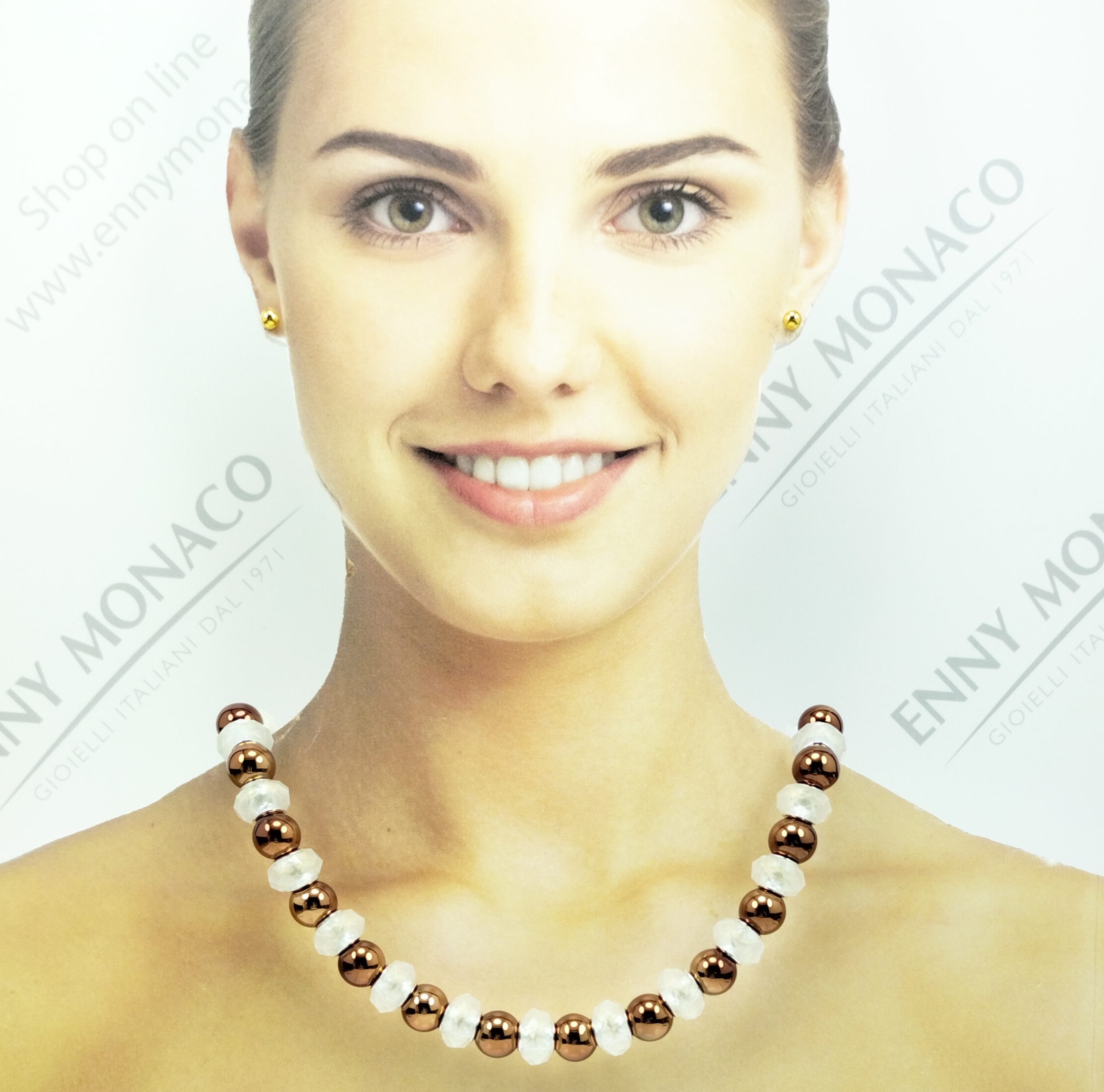 COLLANA RONDELLE RESINPLEX SFERE GALVANIZZATE RAME COLLANA RONDELLE RESINPLEX SFERE GALVANIZZATE RAME