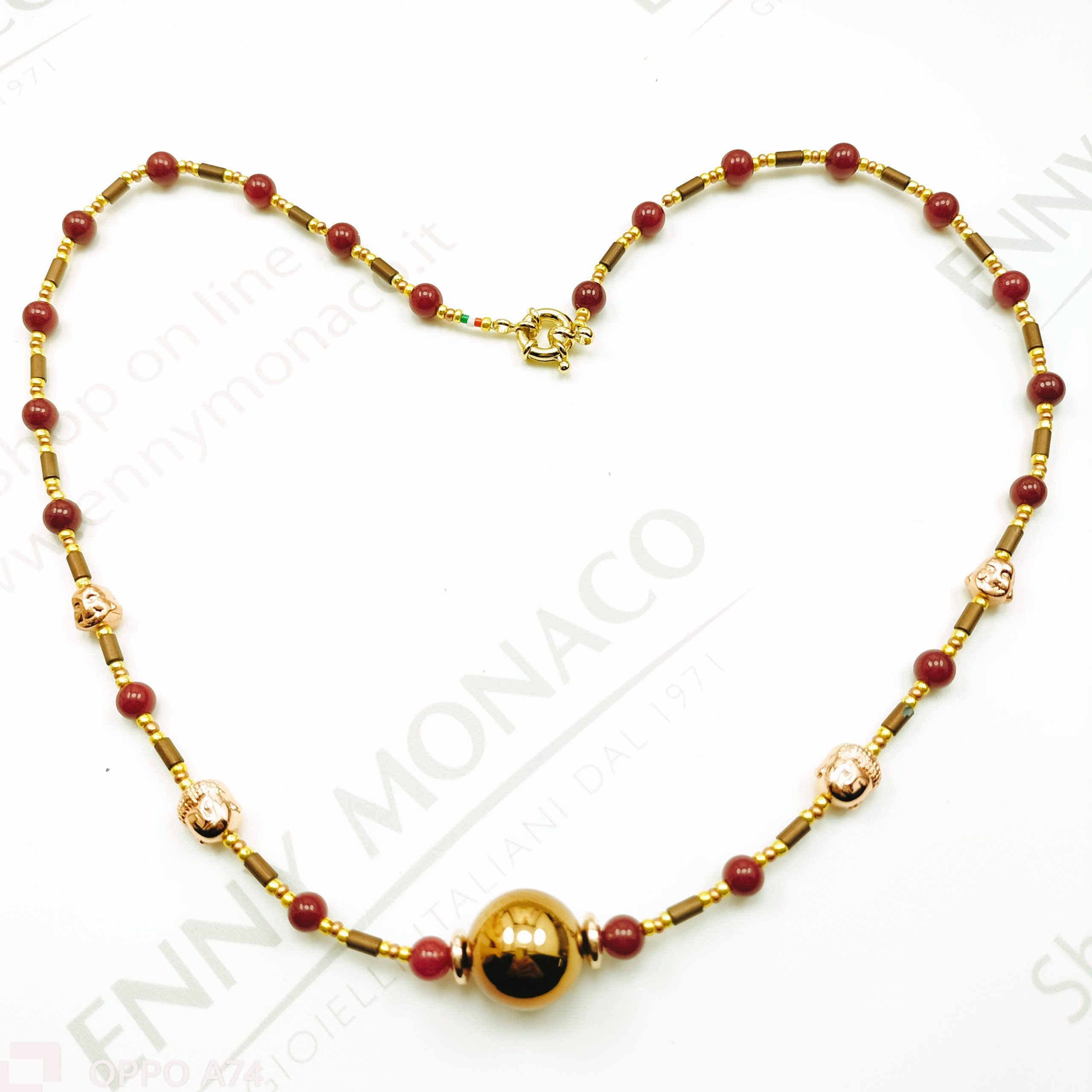collana budda con giada corniola