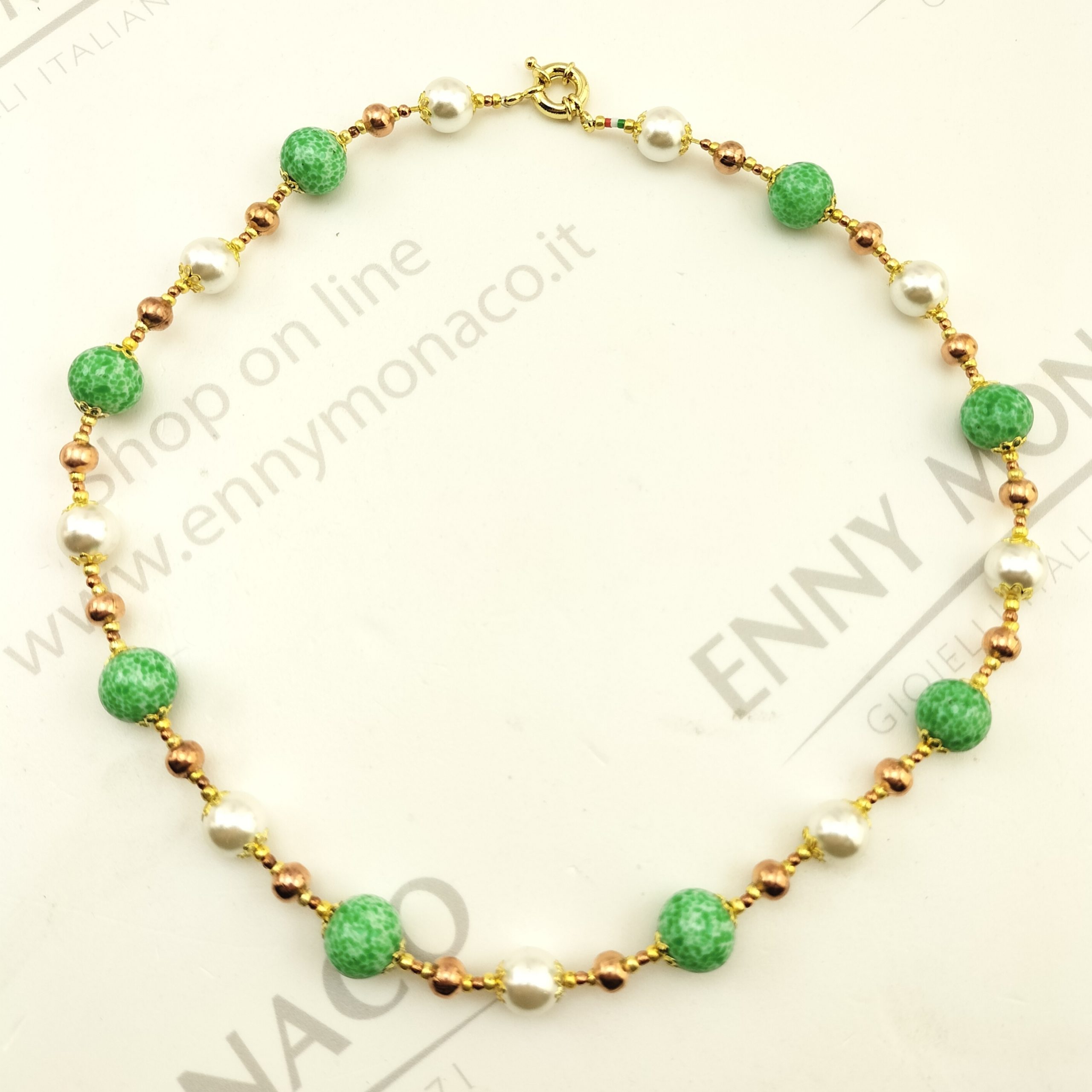 girocollo ceramica verde acido sunpearl