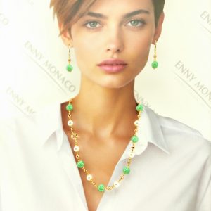 girocollo ceramica verde acido sunpearl