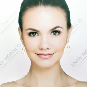 orecchini filo ottone dorato sunpearl 8mm