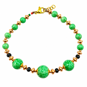 bracciale sfere ceramica verde acido