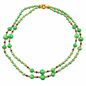 collana 2 fili ceramica verde acido