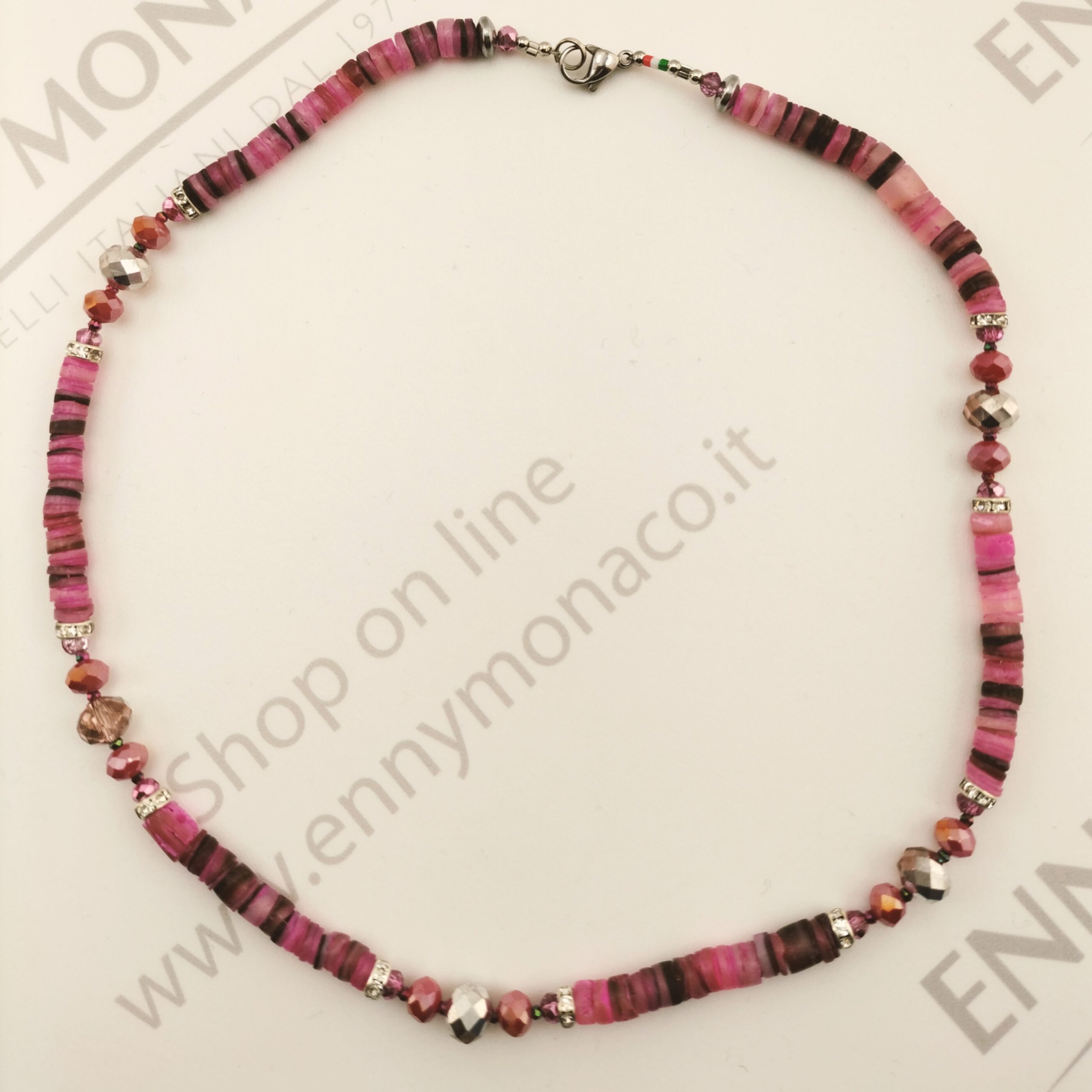 girocollo dischi conchiglia fucsia