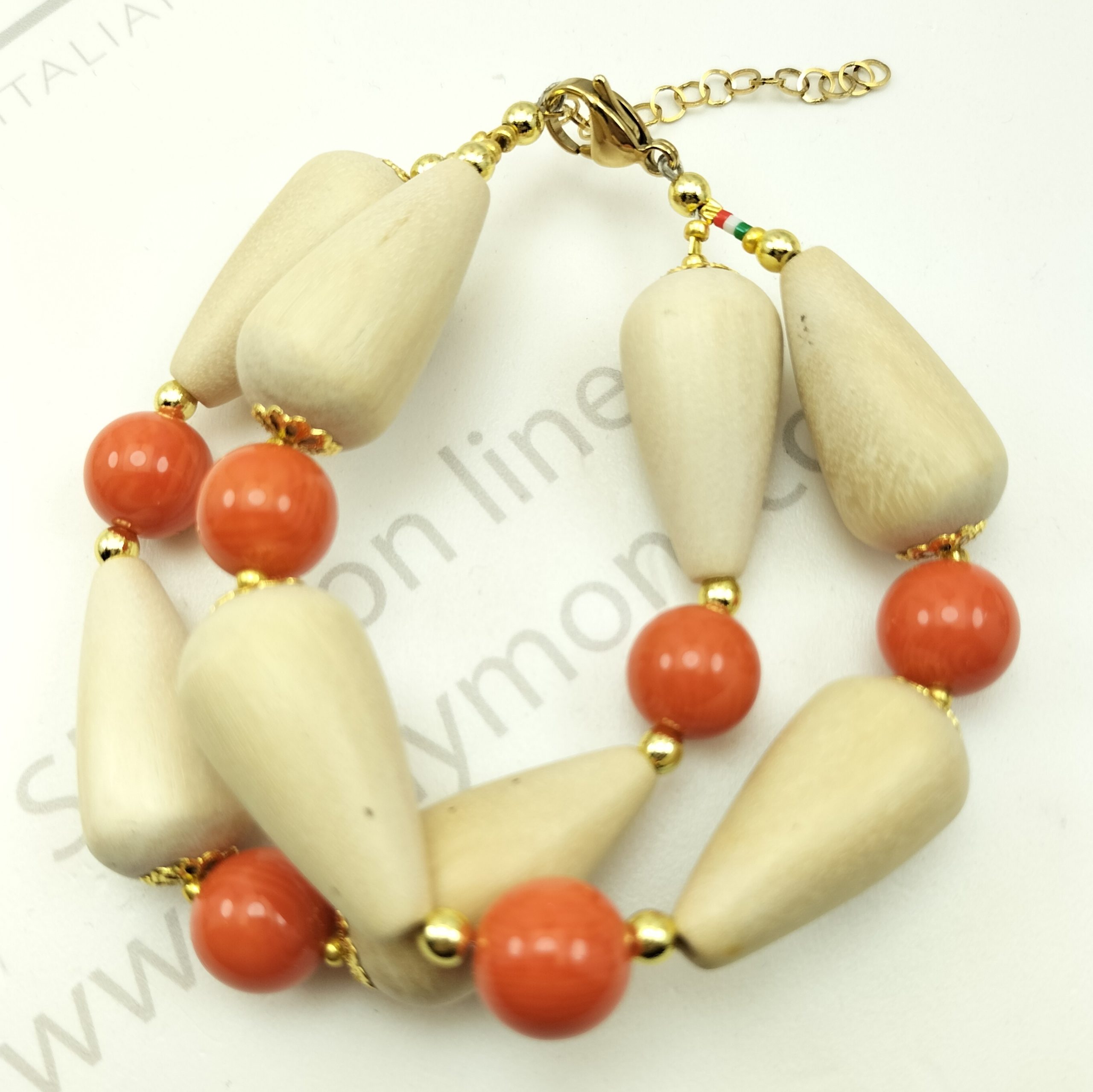 bracciale gocce betulla resinplex arancio tarocco